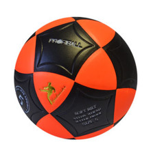М'яч футбольний MS 1771(Orange-Black) розмір 5, ПВХ, ламінований, 390-410 г