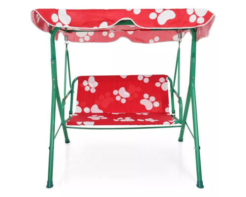 Гойдалки садові M 4019-1 метал, дах, червоно-білий