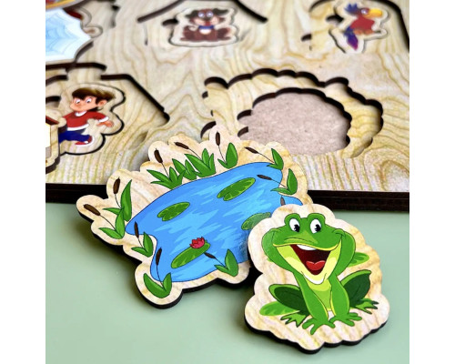 Деревянный пазл-вкладыш "Кто? Где живет?" Ubumblebees (ПСД059) PSD059 сортер