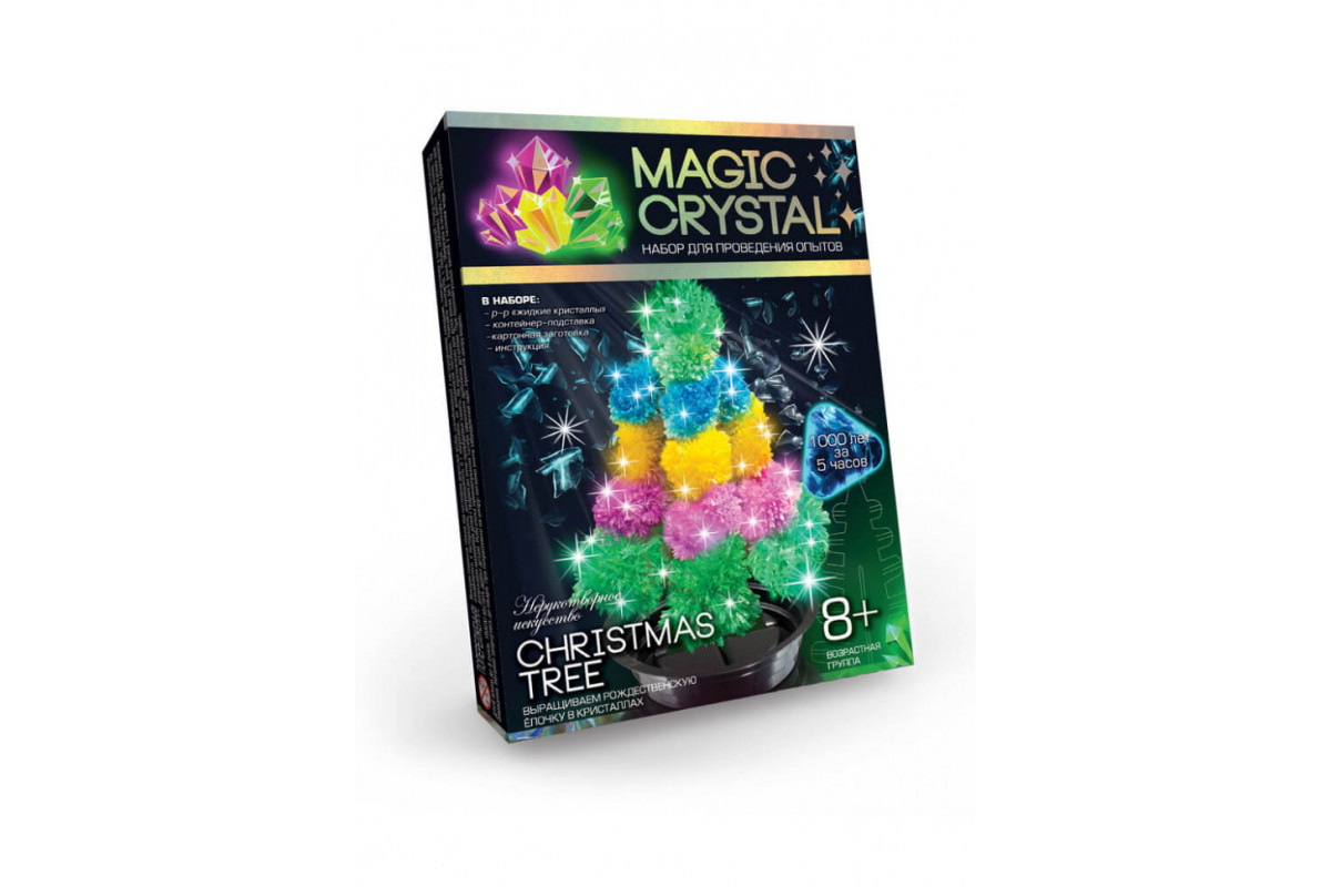 Дитячий набір для проведення дослідів "MAGIC CRYSTAL" OMC-01-01 безпечний  Різдвяна багатобарвна ялинка