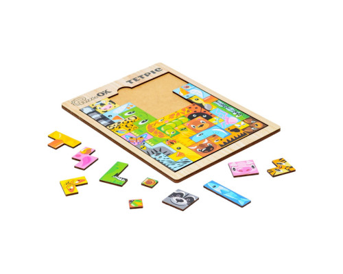 Развивающая деревянная игрушка "Тетрис Животные" Puz-22924