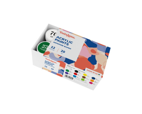 Акриловая краска глянцевая Набор 1201 Brushme AP1201, 12 цветов