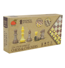 Настольная игра "Шахматы и шашки" 2058 магнитные, поле 18,5х18х1,5 см
