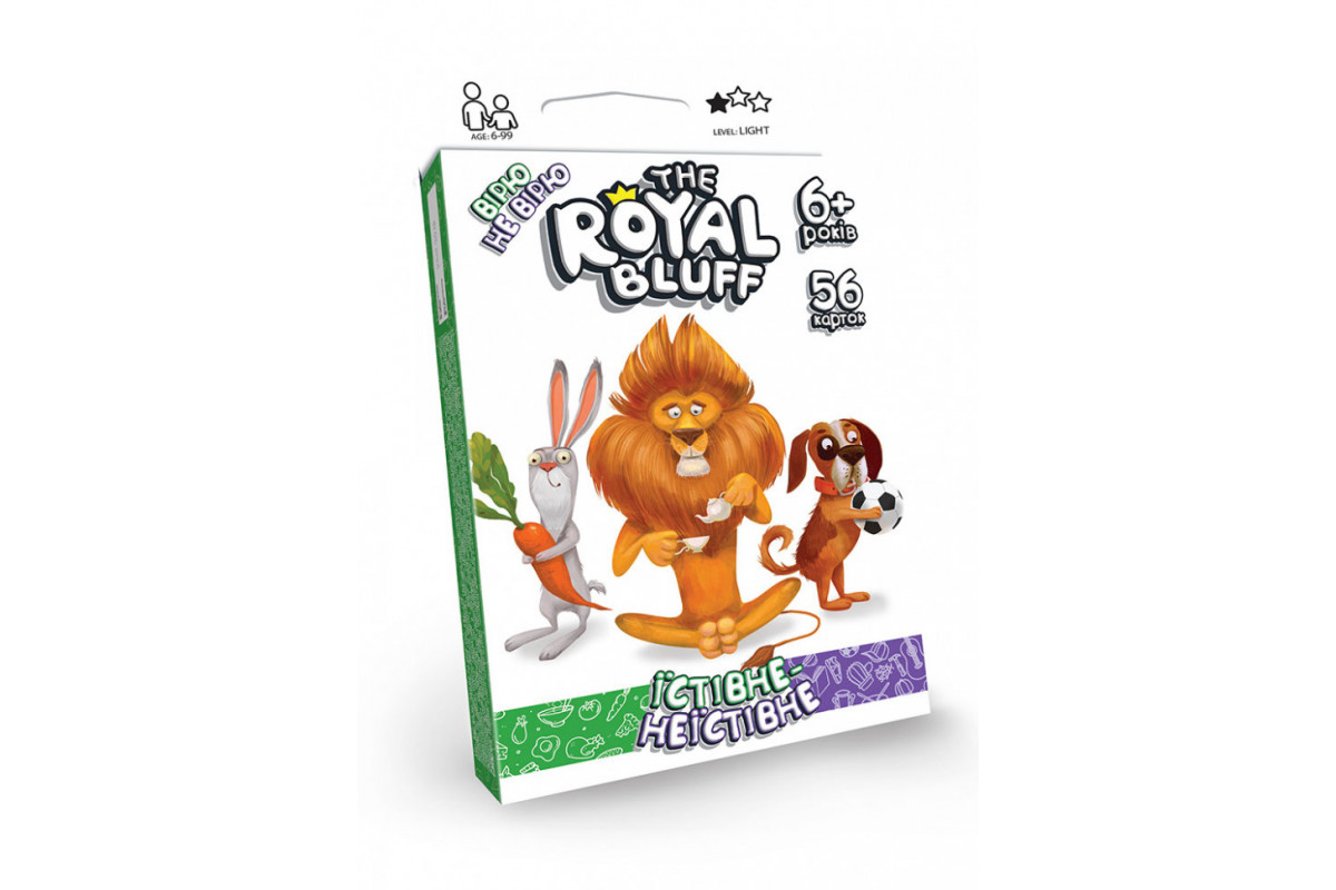Детская карточная игра "The ROYAL BLUFF съедобное-несъедобное" RBL-02-01U на укр. языке