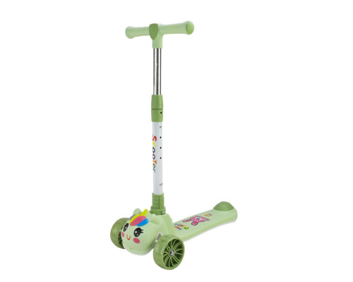 Дитячий самокат триколісний SC2619(Green) колеса PU, з музикою та світлом
