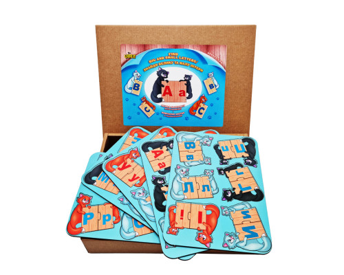 Развивающая игра "Котики с буквами" (ПСД247) PSD247 найди прописную и строчную букву