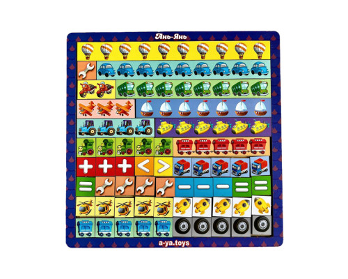 Деревянный пазл-сортер "Математические лестницы: Транспорт" Ubumblebees (ПСФ078) PSF078