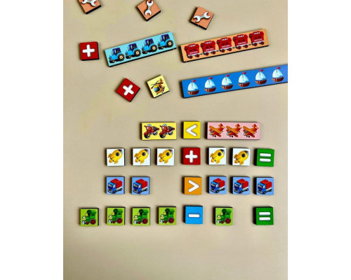 Деревянный пазл-сортер "Математические лестницы: Транспорт" Ubumblebees (ПСФ078) PSF078