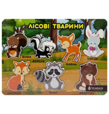 Дерев'яний пазл-вкладиш "Лісові тваринки" 3240-05-002 розмір 33х25 см