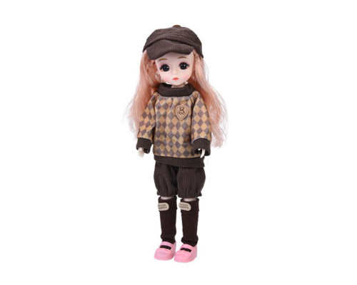 Дитяча іграшкова лялька F0322(Brown) шарнірна, розмір 29 см