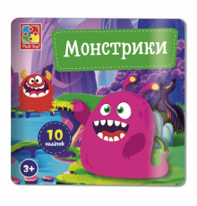 Набір для творчості "Монстрики" VT4206-52, 10 наліпок на планшетці