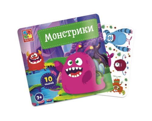 Набір для творчості "Монстрики" VT4206-52, 10 наліпок на планшетці