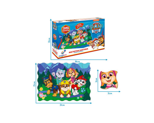 Дитячий набір магнітів Щенячий патруль "Мчимося на допомогу" Magdum ML4034-33