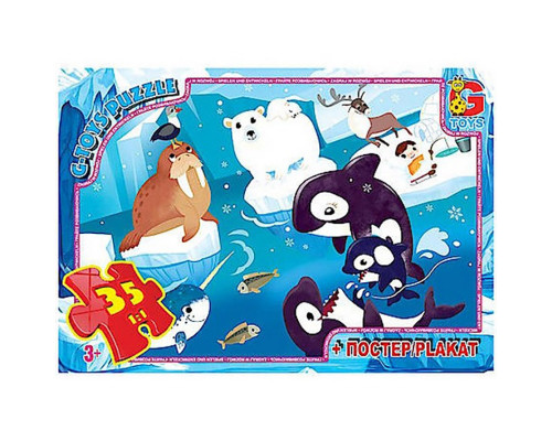 Дитячий пазл "Подорож до Північного Полюсу" GF03 постер 35 елементів