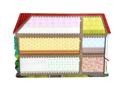 Деревянный пазл-вкладыш "Кошачий летний домик" (ПСД272) PSD272