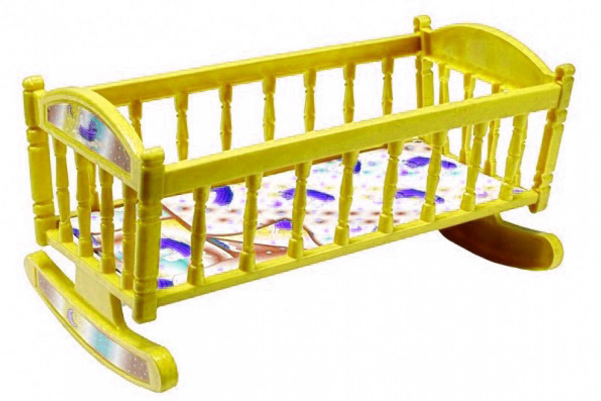 Ліжечко для ляльок Барбі S0013 ліжечко-качалка  S0013(Yellow)