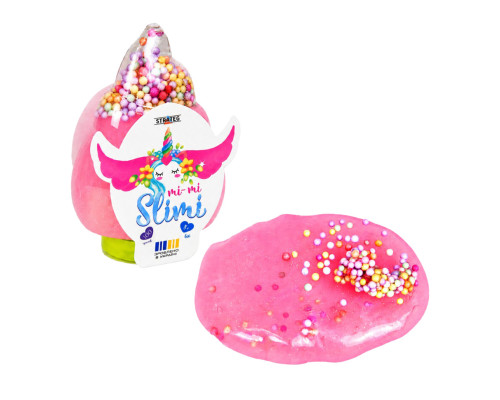 Дитячий слайм Mi-mi Slimi Рожок із кульками 71826ST(Pink) у баночці 100 г