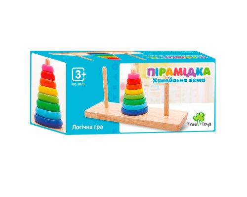 Деревянная игрушка Пирамидка MD 1870, 8 колец