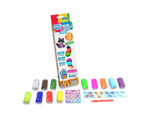 Тісто для ліплення "Neon and Classic" Lovin 41182, 12 кольорів