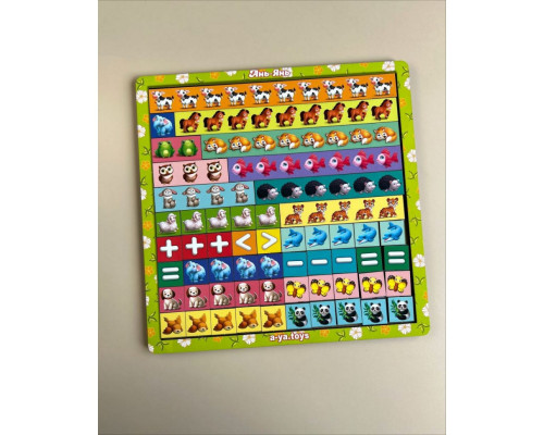 Деревянный пазл-сортер "Математические лестницы: Животные" Ubumblebees (ПСФ079) PSF079