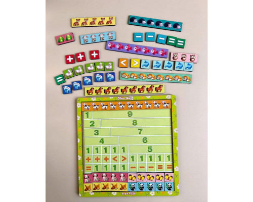 Деревянный пазл-сортер "Математические лестницы: Животные" Ubumblebees (ПСФ079) PSF079