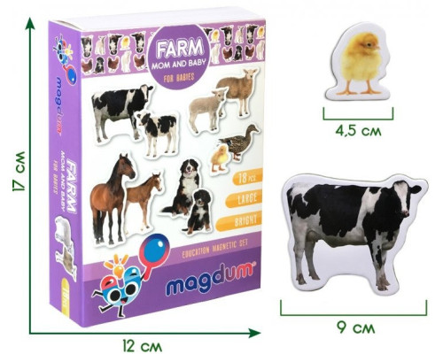 Набір магнітів Magdum "Ферма Мами і малюки" ML4031-08 EN
