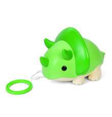 Дитяча каталка на мотузочці "Динозаврик" XQS2087A, яйця-пазли 12 штук