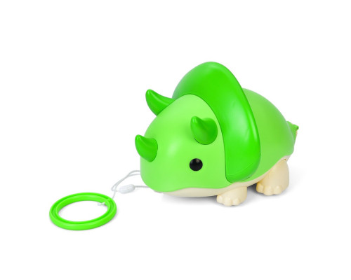 Дитяча каталка на мотузочці "Динозаврик" XQS2087A, яйця-пазли 12 штук