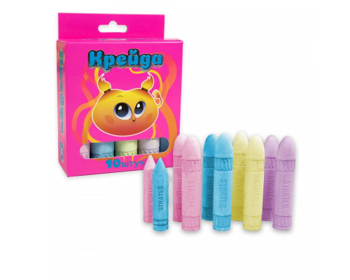 Крейда "Куля" 50118, 10 штук, різнокольорові