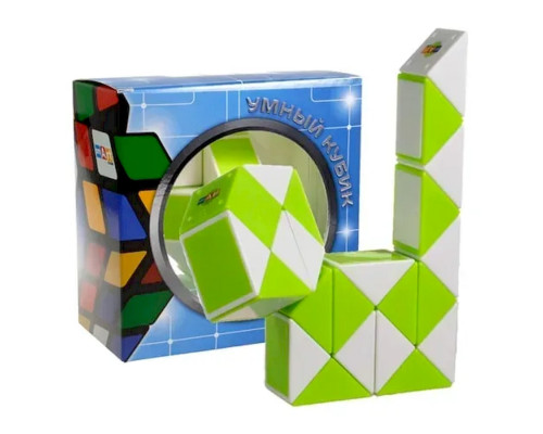 Пластиковая головоломка Змейка Рубика GREEN SCT404 зеленая