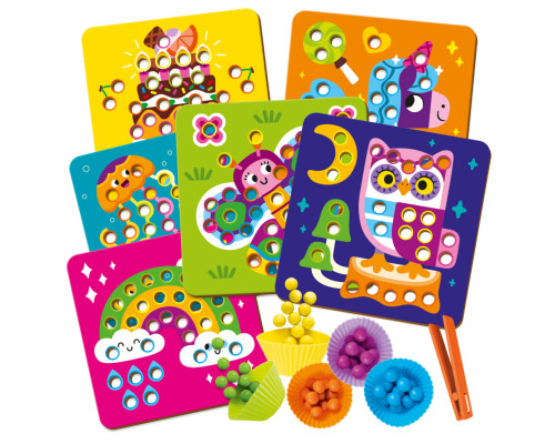 Мозаика с деревянными шариками "Дополни картинку" Vladi Toys ZB2002-08 (укр)