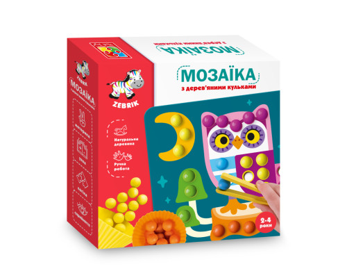 Мозаика с деревянными шариками "Дополни картинку" Vladi Toys ZB2002-08 (укр)