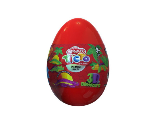 Набір креативної творчості "Тісто для ліплення Master Do" Dinosaurs EGGS ТМD-08-01U  Червоний