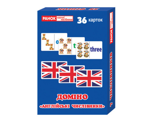 Настольная игра домино Английские числительные 13106080, 36 карточек