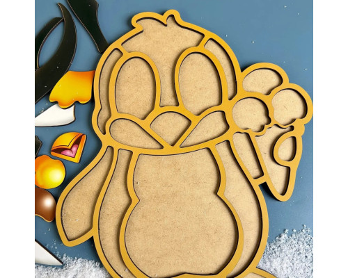 Деревянный пазл-вкладыш "Пингвин" Ubumblebees (ПСД120) PSD120 пазл-контур