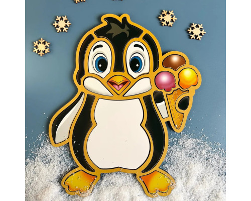 Деревянный пазл-вкладыш "Пингвин" Ubumblebees (ПСД120) PSD120 пазл-контур