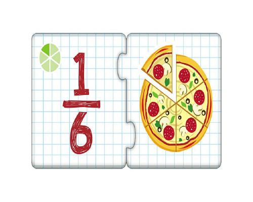 Детские развивающие пазлы-половинки "Изучаем дроби" 1214004 на укр. языке