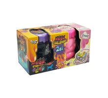 В'язка маса 2 в 1 "Mega Stretch Slime" та "Fluffy Slime" FLS-03-01U Блакитний-рожевий