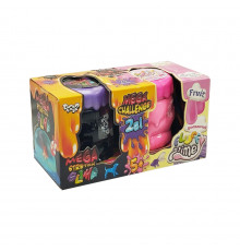 В'язка маса 2 в 1 "Mega Stretch Slime" та "Fluffy Slime" FLS-03-01U Блакитний-рожевий