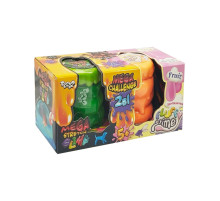 В'язка маса 2 в 1 "Mega Stretch Slime" та "Fluffy Slime" FLS-03-01U Зелений-помаранчевий