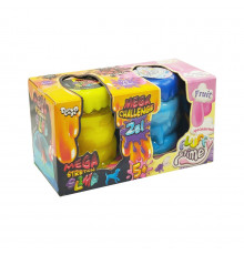 В'язка маса 2 в 1 "Mega Stretch Slime" та "Fluffy Slime" FLS-03-01U Жовтий-блакитний