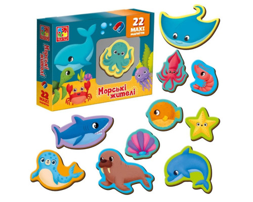 Настільна гра для дітей Набір магнітів. Морські мешканці VT3106-27