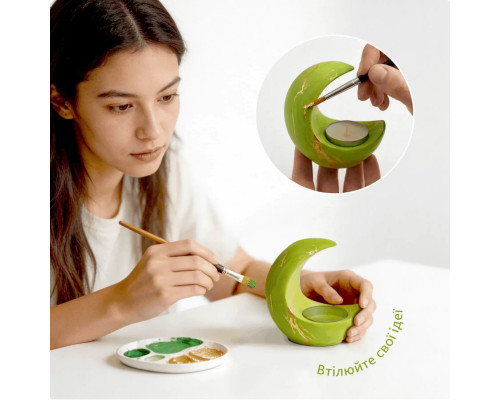 Набір для виготовлення підсвічника з гіпсу своїми руками "Місяць" GP-001 для початківців