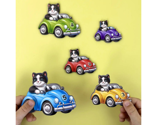 Деревянный детский сортер "Гонщики больше - меньше" (ПСД298) PSD298