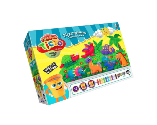 Набір для творчості "Тісто для ліплення Master Do" TMD-07-01-04U укр  Прогулянка з динозаврами