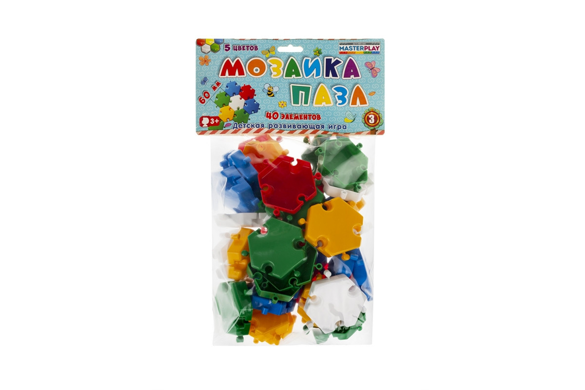 Дитяча мозаїка-пазл №3 1-144, 40 деталей Ø60мм