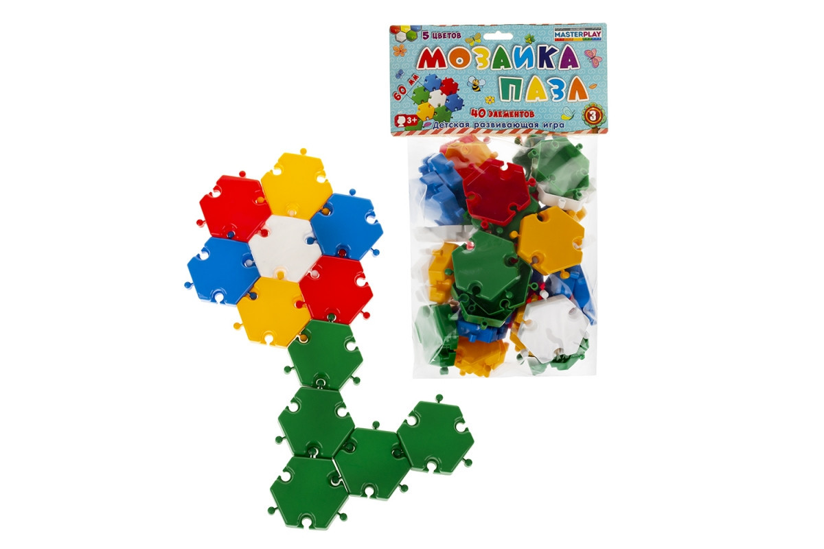 Дитяча мозаїка-пазл №3 1-144, 40 деталей Ø60мм