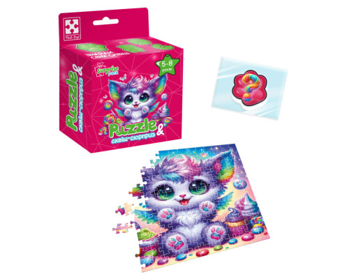 Дитячі пазли з сюрпризом "Кольорове кошеня" VT 8030-12, 180 деталей