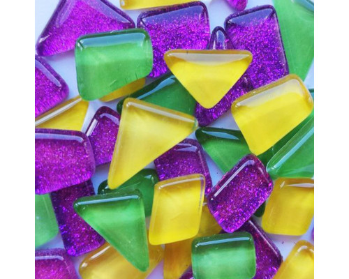 Детский набор для творчества "Мозаичный микс" MA5002 зеленый, желтый, фиолетовый с глиттером