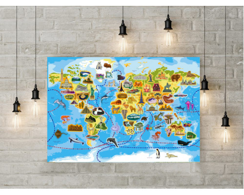 Настольная игра Умняшка "Интересный мир" KP-006 с многоразовыми наклейками